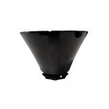 Black Glass Conical Bowl with Textured Starburst P