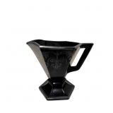 Vintage Art Deco Black Amethyst Glass Creamer with