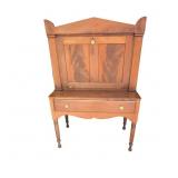 Antique Wooton Rotary Flat-Top Desk with Built-in