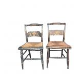 Vintage Hitchcock Stenciled Crownback Chair with H