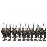24 Cast Metal Figurines of Soldiers in Military Un