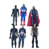 Six Marvel Action Figures, Including Black Panther