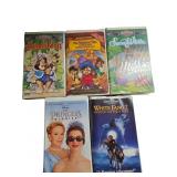 Five VHS Tapes Including Animated and Feature Film