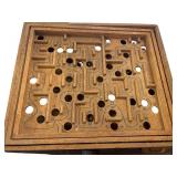 Wooden Labyrinth Maze Game with Adjustable Knobs