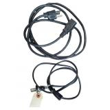Two Black Power Cords with Standard US Plugs