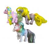 Three Vintage My Little Pony Figures with Multicol