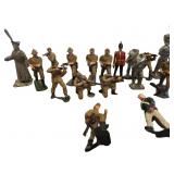 Seventeen Metal and Lead Toy Soldiers and Military