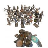 Thirty Metal Toy Soldiers and Figures in Varied Po