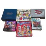 Board Games and Puzzle Lot Including Hedbanz, Triv