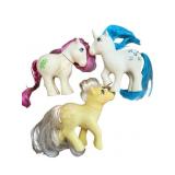 Three Vintage Hasbro My Little Pony Figures with O