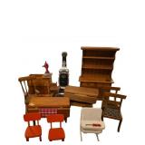 Miniature Wooden Furniture and Accessories for Dol