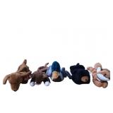 5 Ty Beanie Babies Including Dog, Deer, Duck, Bear