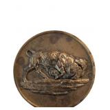 Bronze Medallion Featuring Bull and New York Stock