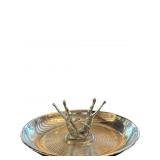 Silver-tone ashtray with alligator Deb1692n on Cir