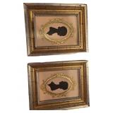 Framed Silhouette Portraits with Ornate Gilded Fra