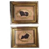 Framed Silhouette Portraits in Gilt Frames