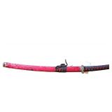 Decorative Katana Sword with Red and Black Accents