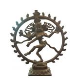 Bronze Nataraja Shiva Sculpture with Circular Halo