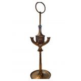 Antique Brass Oil Lamp with Triple Spouts