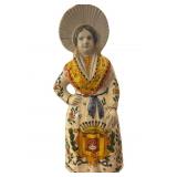 Hand-Painted Ceramic Female Figurine with Floral D