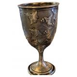 Silver Chalice with Floral and Vine Motif, 5.7 oz