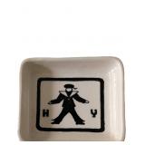 Novelty Ceramic Ashtray with Phonetic Wordplay Des