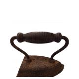 Vintage Cast Iron Clothes Iron with Curved Handle