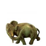 Green Patina Metal Elephant Figurine