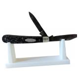 Two-Blade Folding Pocket Knife with Engraved Handl