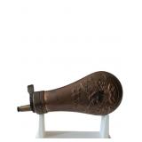 5-Inch Embossed Copper Powder Flask with Eagle and