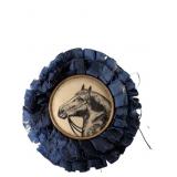 Horse-Themed Silk Ribbon Badge with Metal Clip, 2.