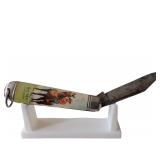 Folding Pocket Knife with Equestrian-Themed Handle