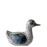 Vintage Chinese Cloisonnï¿½ Enamel Miniature Duck Fi