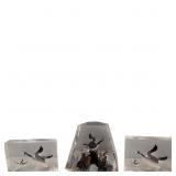 1970s Canadian Goose Lucite Paperweight Sculptures