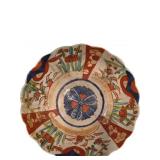 Hand-Painted Ceramic Scalloped Bowl with Floral an