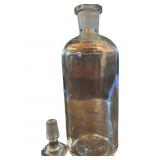 Clear Glass Stoppered Bottle with Ground Neck