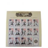 Sheet of U.S. Presidential Collectible Stamps Feat
