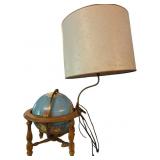 Illuminated Globe Table Lamp with Wooden Stand and