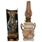 Porcelain Oil Lamp With Floral Deb1692n and Glass