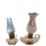 Ceramic Oil Lamps with Floral Deb1692ns and Glass