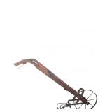 Antique Hand-Push Garden Cultivator with Single Hi