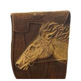 Carved Wooden Wall-Mount Pocket with Horse Motif