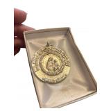 Silver-Tone Catholic Religious Pendant with Box