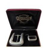 Genuine Crumrine Sterling Silver Belt Buckle Set w