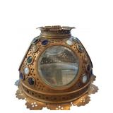 Copper and Glass Lantern with Multicolored Cabocho