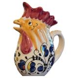 Deruta Italy Ceramic Chicken-Shaped Pitcher with H