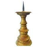 Brass Pricket Candlestick with Tapered Spike