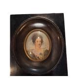 Hand-Painted Antique Portrait of Elisabeth de Fran
