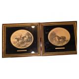 Two Framed Equestrian Prints with Giltwood Frames
