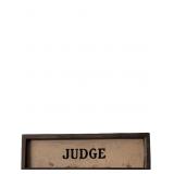Vintage Judge Pin, 1.5 Inches Long, Metal Frame